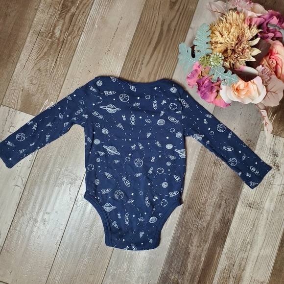 dip blue outer space baby toddler boy bodysuit onesie size 18-24m nwot - Picture 2 of 16